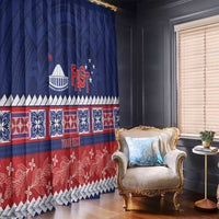 Personalised FAST Samoa Siapo Window Curtain Teuila Flowers Samoan Pattern - Polynesian Pride