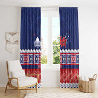 Personalised FAST Samoa Siapo Window Curtain Teuila Flowers Samoan Pattern - Polynesian Pride
