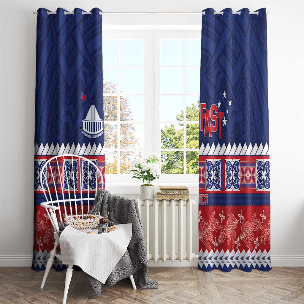 Personalised FAST Samoa Siapo Window Curtain Teuila Flowers Samoan Pattern - Polynesian Pride