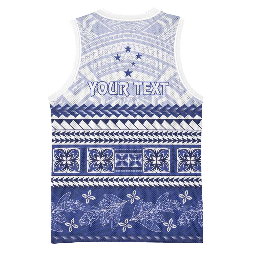 Personalised HRPP Samoa Siapo Basketball Jersey Teuila Flowers Samoan Pattern - Polynesian Pride