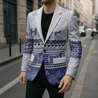 Personalised HRPP Samoa Siapo Blazer Teuila Flowers Samoan Pattern - Polynesian Pride