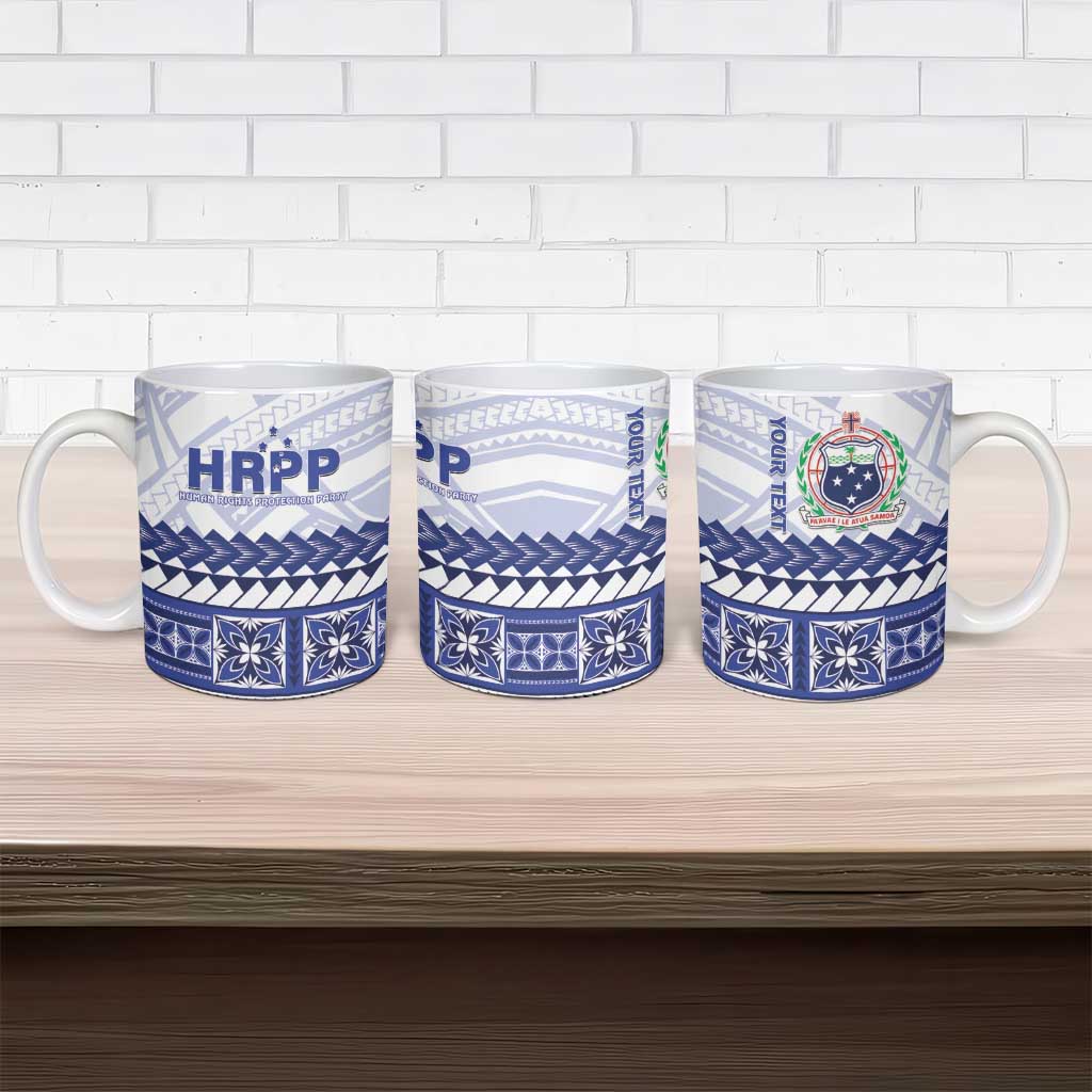 Personalised HRPP Samoa Siapo Ceramic Mug Teuila Flowers Samoan Pattern - Polynesian Pride