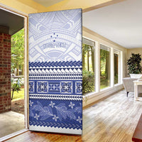 Personalised HRPP Samoa Siapo Door Cover Teuila Flowers Samoan Pattern - Polynesian Pride