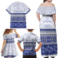 Personalised HRPP Samoa Siapo Family Matching Off Shoulder Maxi Dress and Hawaiian Shirt Teuila Flowers Samoan Pattern - Polynesian Pride