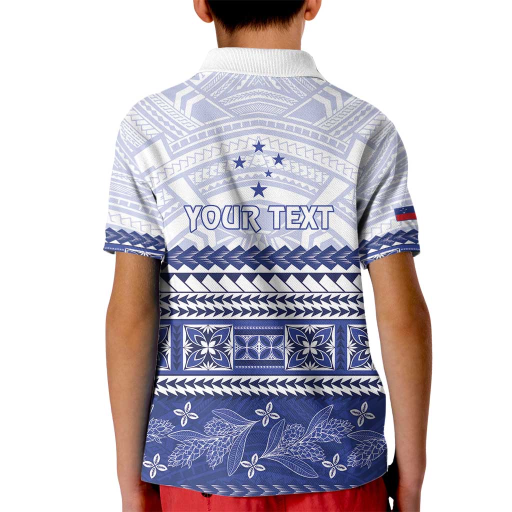 Personalised HRPP Samoa Siapo Kid Polo Shirt Teuila Flowers Samoan Pattern - Polynesian Pride