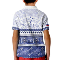 Personalised HRPP Samoa Siapo Kid Polo Shirt Teuila Flowers Samoan Pattern - Polynesian Pride