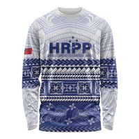 Personalised HRPP Samoa Siapo Long Sleeve Shirt Teuila Flowers Samoan Pattern - Polynesian Pride