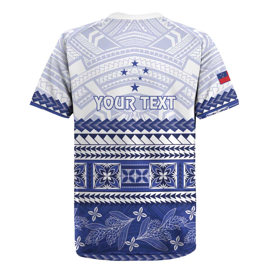 Personalised HRPP Samoa Siapo Rugby Jersey Teuila Flowers Samoan Pattern - Polynesian Pride