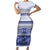 Personalised HRPP Samoa Siapo Short Sleeve Bodycon Dress Teuila Flowers Samoan Pattern - Polynesian Pride