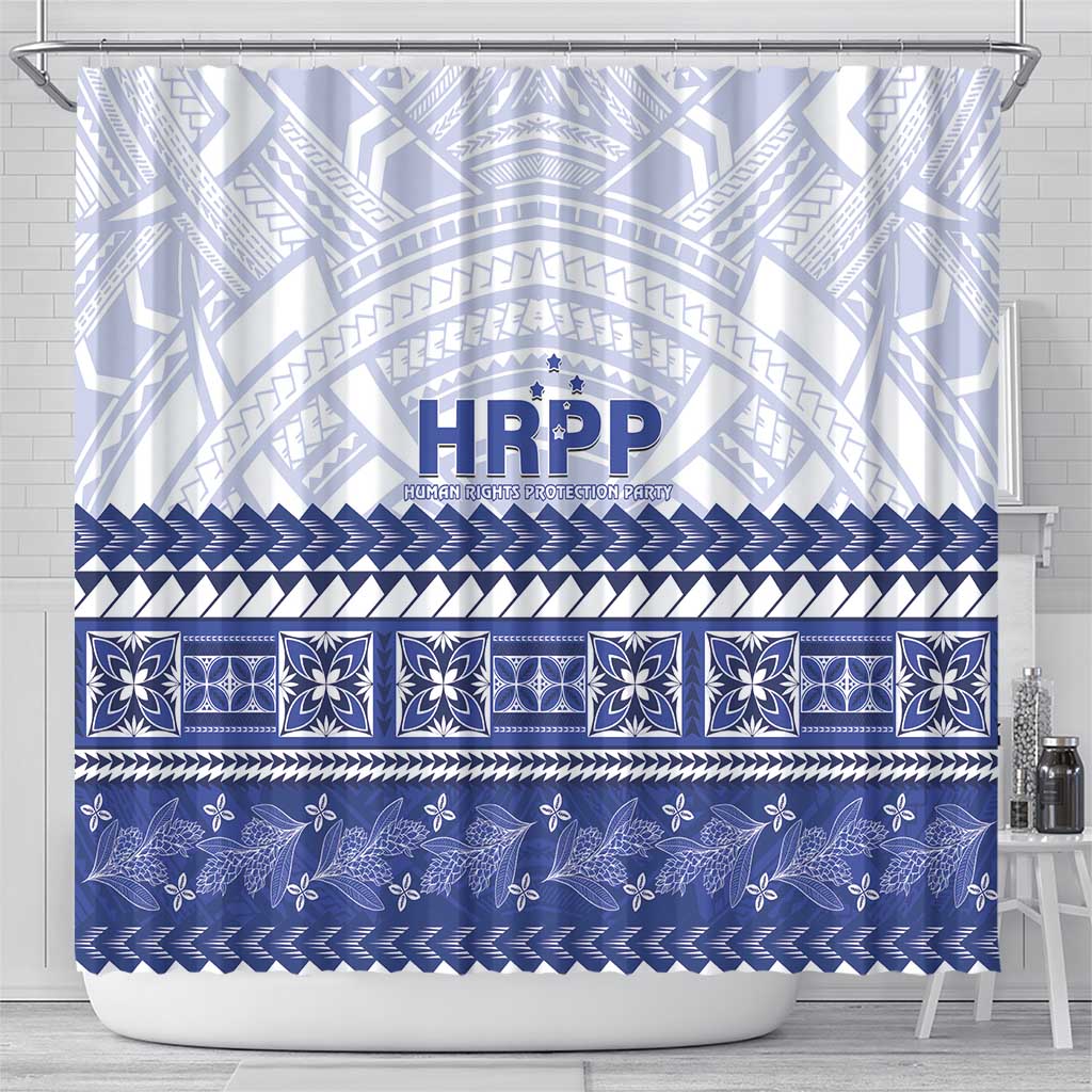 HRPP Samoa Siapo Shower Curtain Teuila Flowers Samoan Pattern - Polynesian Pride
