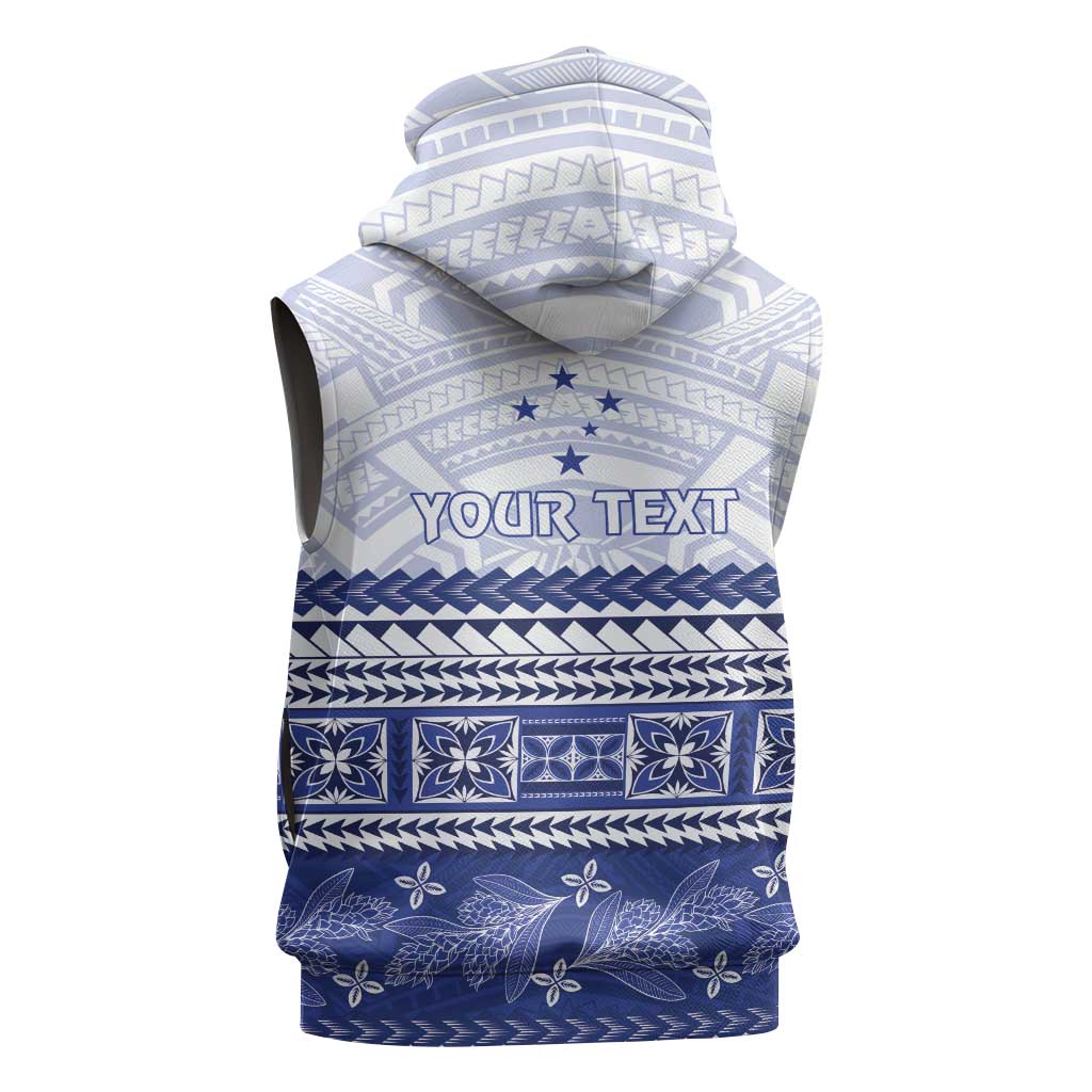 Personalised HRPP Samoa Siapo Sleeveless Hoodie Teuila Flowers Samoan Pattern - Polynesian Pride