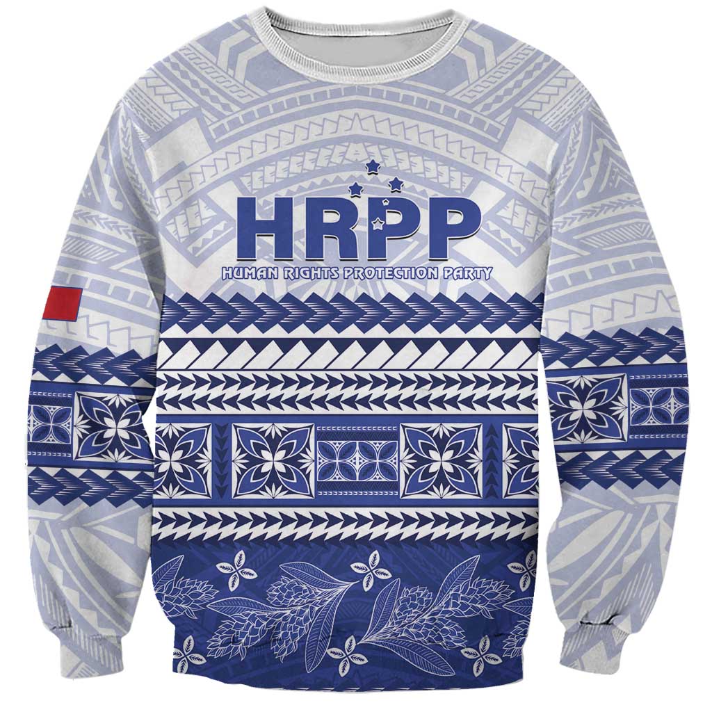 Personalised HRPP Samoa Siapo Sweatshirt Teuila Flowers Samoan Pattern - Polynesian Pride