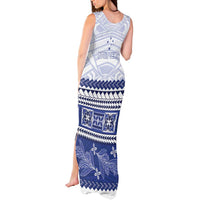Personalised HRPP Samoa Siapo Tank Maxi Dress Teuila Flowers Samoan Pattern - Polynesian Pride