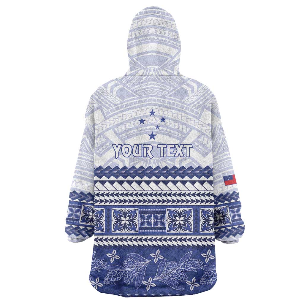 Personalised HRPP Samoa Siapo Wearable Blanket Hoodie Teuila Flowers Samoan Pattern - Polynesian Pride