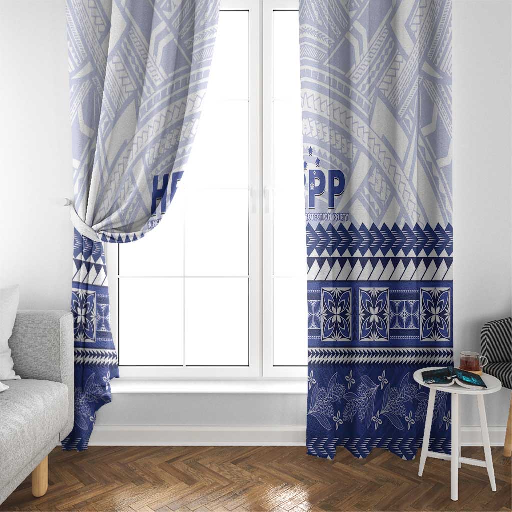 HRPP Samoa Siapo Window Curtain Teuila Flowers Samoan Pattern - Polynesian Pride