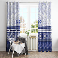 HRPP Samoa Siapo Window Curtain Teuila Flowers Samoan Pattern - Polynesian Pride