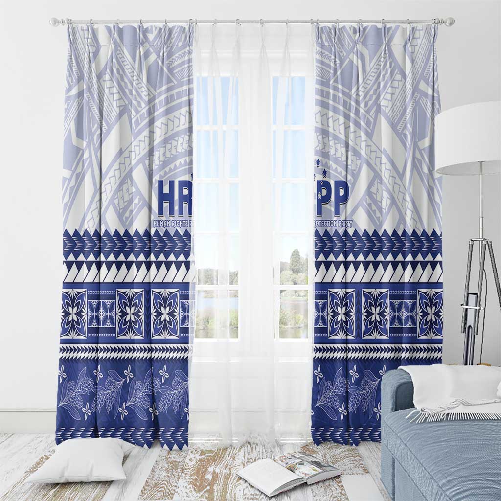 HRPP Samoa Siapo Window Curtain Teuila Flowers Samoan Pattern - Polynesian Pride