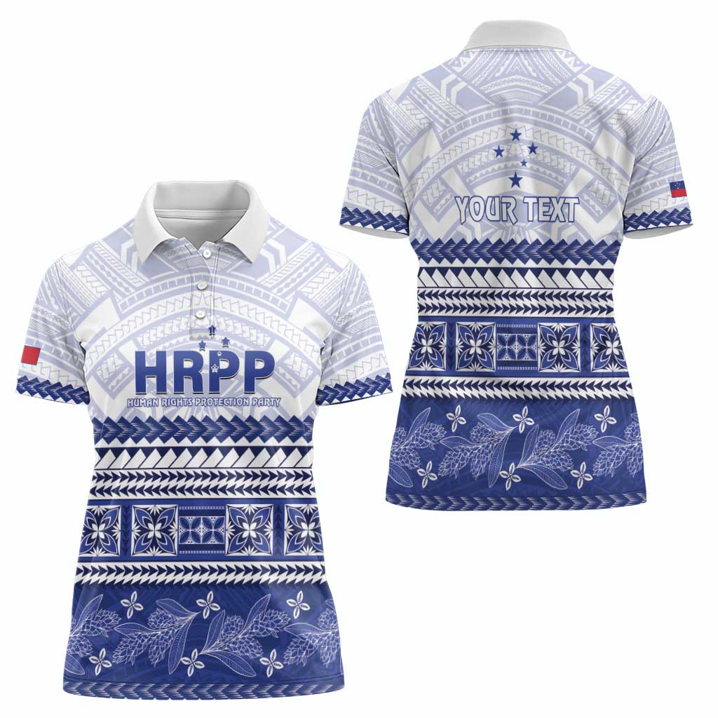 Personalised HRPP Samoa Siapo Women Polo Shirt Teuila Flowers Samoan Pattern - Polynesian Pride