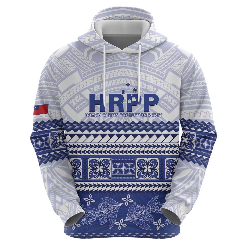 Personalised HRPP Samoa Siapo Zip Hoodie Teuila Flowers Samoan Pattern - Polynesian Pride