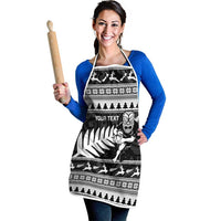 New Zealand Christmas Rugby Personalised Apron Meri Kirihimete All Black Maori - Polynesian Pride