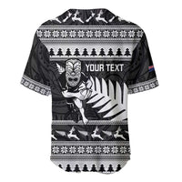 New Zealand Christmas Rugby Personalised Baseball Jersey Meri Kirihimete All Black Maori - Polynesian Pride