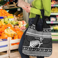 New Zealand Christmas Rugby Personalised Grocery Bag Meri Kirihimete All Black Maori - Polynesian Pride