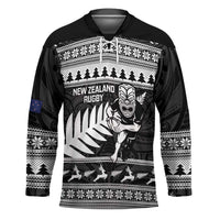 New Zealand Christmas Rugby Personalised Hockey Jersey Meri Kirihimete All Black Maori - Polynesian Pride