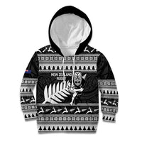 New Zealand Christmas Rugby Personalised Kid Hoodie Meri Kirihimete All Black Maori - Polynesian Pride