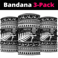 New Zealand Christmas Rugby Personalised Neck Gaiter Meri Kirihimete All Black Maori - Polynesian Pride