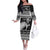 New Zealand Christmas Rugby Personalised Off The Shoulder Long Sleeve Dress Meri Kirihimete All Black Maori - Polynesian Pride
