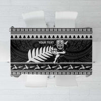 New Zealand Christmas Rugby Personalised Tablecloth Meri Kirihimete All Black Maori - Polynesian Pride