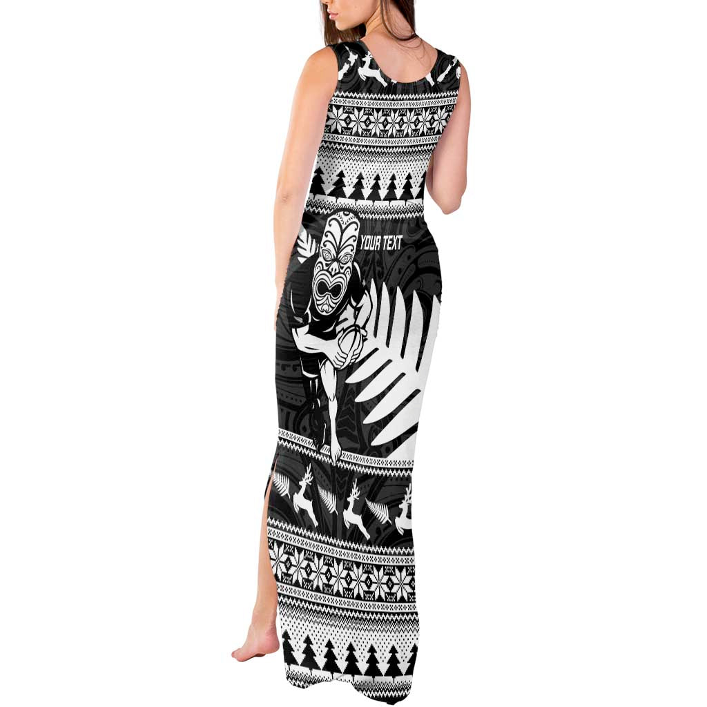 New Zealand Christmas Rugby Personalised Tank Maxi Dress Meri Kirihimete All Black Maori - Polynesian Pride