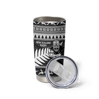 New Zealand Christmas Rugby Personalised Tumbler Cup Meri Kirihimete All Black Maori - Polynesian Pride