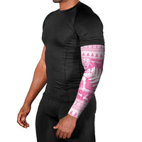 New Zealand Christmas Rugby Personalised Arm Sleeves Meri Kirihimete All Black Maori Pink Version - Polynesian Pride