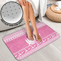 New Zealand Christmas Rugby Personalised Bathroom Set Meri Kirihimete All Black Maori Pink Version - Polynesian Pride