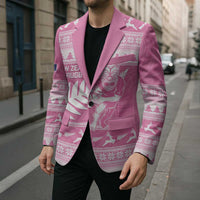 New Zealand Christmas Rugby Personalised Blazer Meri Kirihimete All Black Maori Pink Version - Polynesian Pride