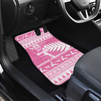 New Zealand Christmas Rugby Personalised Car Mats Meri Kirihimete All Black Maori Pink Version - Polynesian Pride
