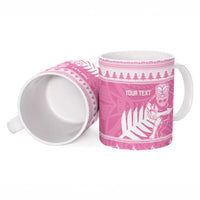 New Zealand Christmas Rugby Personalised Ceramic Mug Meri Kirihimete All Black Maori Pink Version - Polynesian Pride