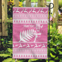 New Zealand Christmas Rugby Personalised Garden Flag Meri Kirihimete All Black Maori Pink Version - Polynesian Pride