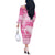 New Zealand Christmas Rugby Personalised Off The Shoulder Long Sleeve Dress Meri Kirihimete All Black Maori Pink Version - Polynesian Pride