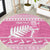 New Zealand Christmas Rugby Personalised Round Carpet Meri Kirihimete All Black Maori Pink Version - Polynesian Pride