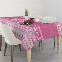 New Zealand Christmas Rugby Personalised Tablecloth Meri Kirihimete All Black Maori Pink Version - Polynesian Pride