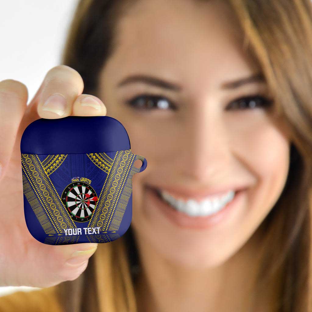 Personalised Niue Darts AirPods Case Dart Board Hiapo Pattern - Polynesian Pride