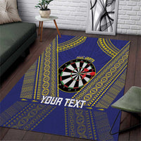 Personalised Niue Darts Area Rug Dart Board Hiapo Pattern - Polynesian Pride