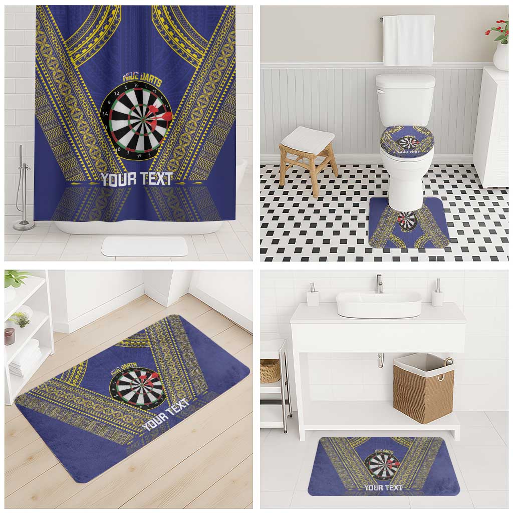 Personalised Niue Darts Bathroom Set Dart Board Hiapo Pattern - Polynesian Pride