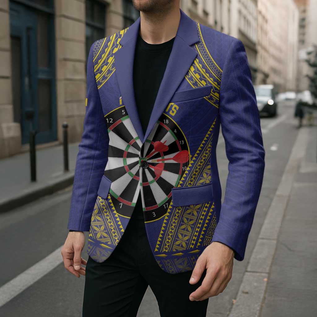 Personalised Niue Darts Blazer Dart Board Hiapo Pattern - Polynesian Pride