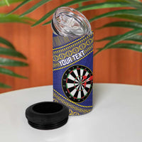 Personalised Niue Darts 4 in 1 Can Cooler Tumbler Dart Board Hiapo Pattern LT14 - Polynesian Pride