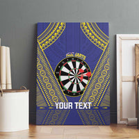 Personalised Niue Darts Canvas Wall Art Dart Board Hiapo Pattern - Polynesian Pride