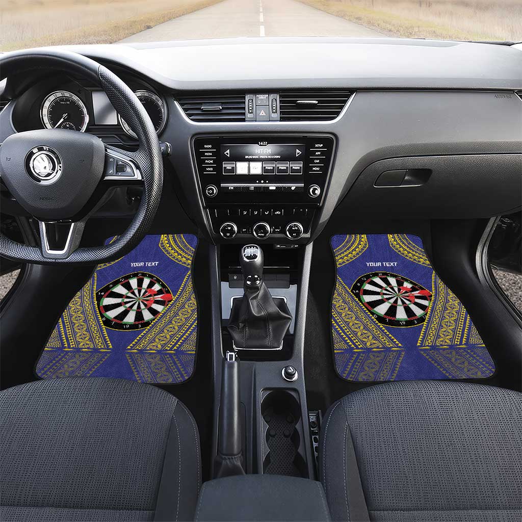 Personalised Niue Darts Car Mats Dart Board Hiapo Pattern - Polynesian Pride