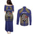 Personalised Niue Darts Couples Matching Puletasi and Long Sleeve Button Shirt Dart Board Hiapo Pattern - Polynesian Pride